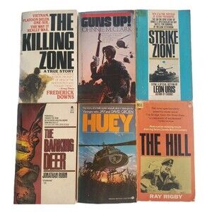 Lot Of 6 Vtg Vietnam PB Books The Barking Deer Strike Zion The Killing Zone Huey